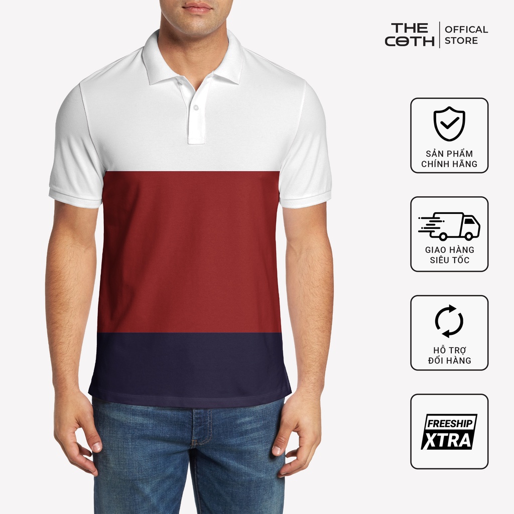 Basic men's POLO tshirt with horizontal coordinated 100 elegant