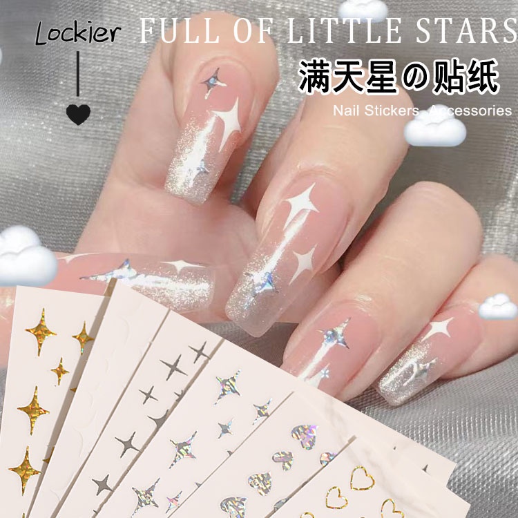 [Lockier]Love Gypsophila Nail stickers Astral Circle Nail art laser