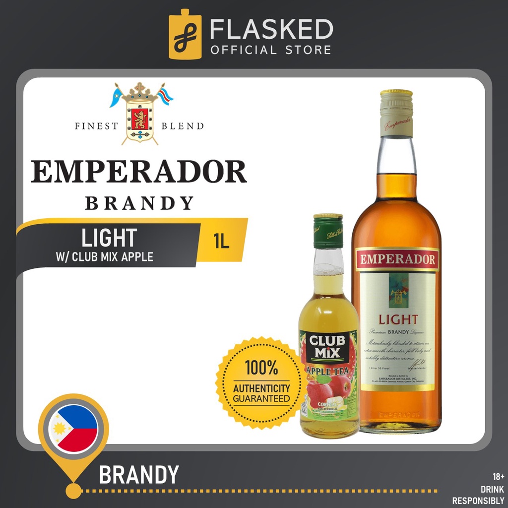 Emperador Light 1L + Club Mix Apple 350mL Bundle Promo Shopee Philippines