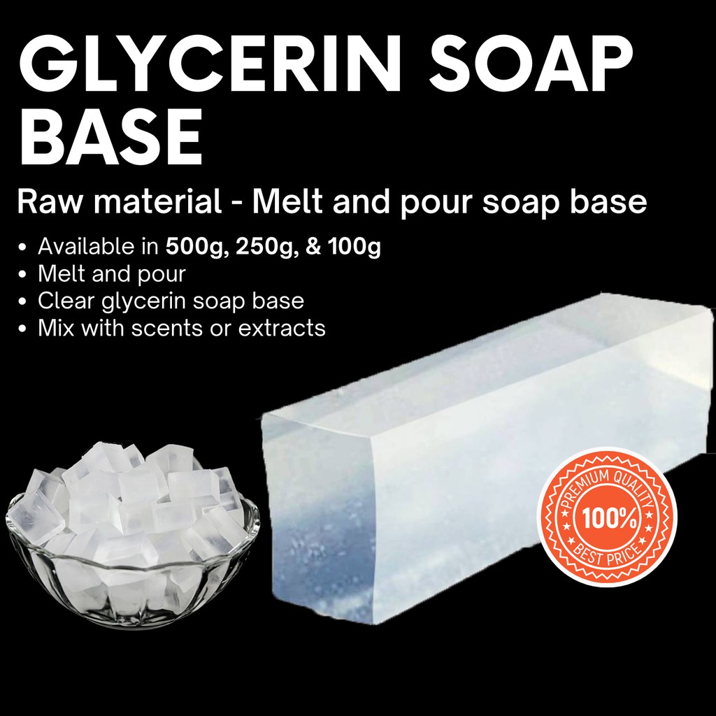 CLEAR GLYCERIN SOAP BASE 500g / 250g / 100g MELT AND POUR SOAP BASE