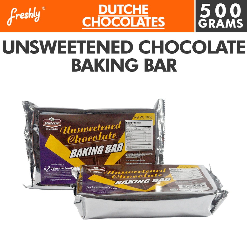 Dutche Unsweetened Chocolate Baking Bar 500g Shopee Philippines