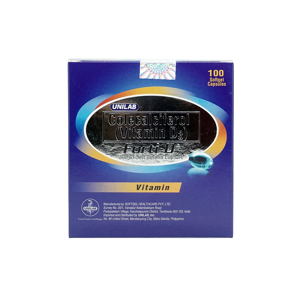 FortiD Colecalciferol Vitamin D3 800IU Soft Gelatin Capsule (10 pcs