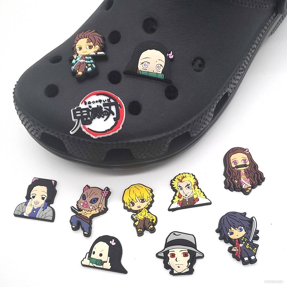 Well Anime Demon Slayer Charms Crocs Pins Tanjiro Nezuko Shoes Jibbitz