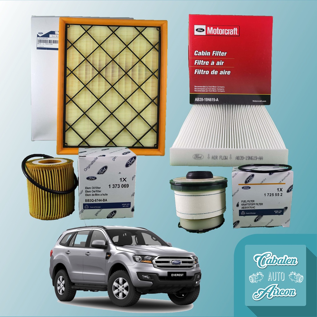 Ford Everest Gen4, Ford Everest Titanium PMS Filters bundle Air, Fuel, Oil and Cabin Filter