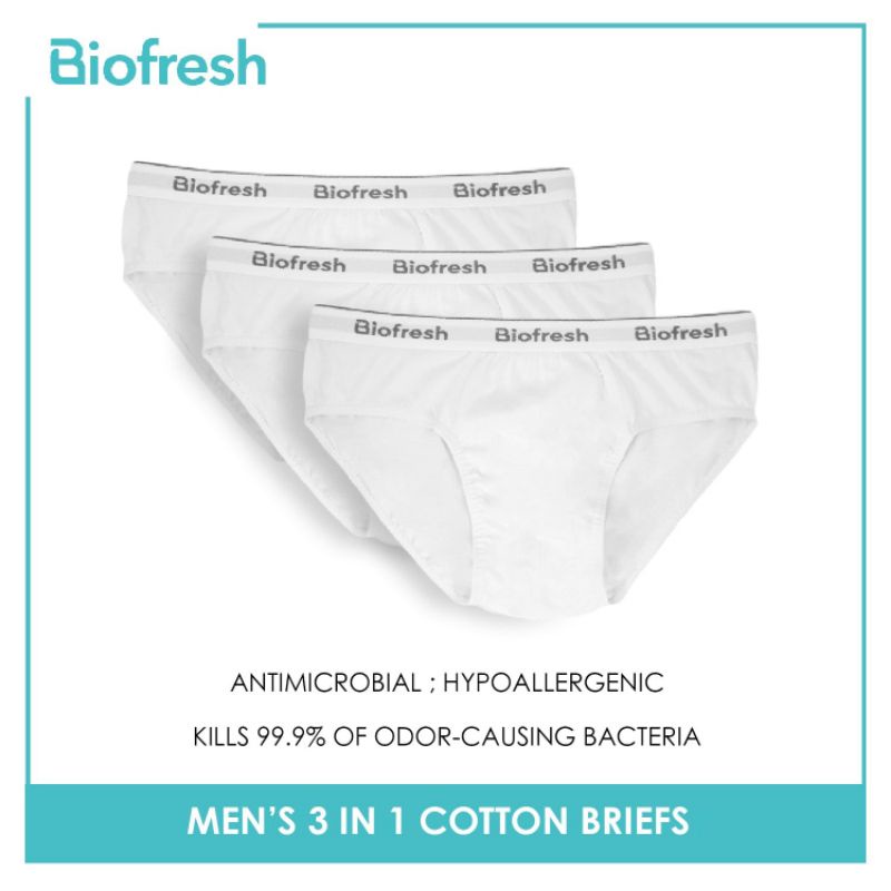 Biofresh UMBKG0101 Men's Antimicrobial Cotton Brief 3 pieces in a pack
