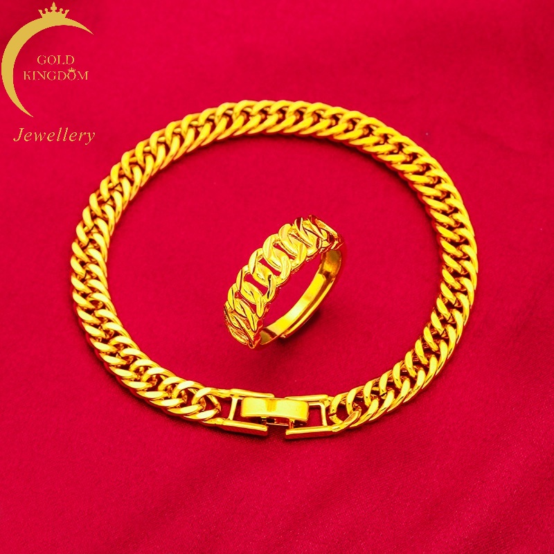 Goldkingdom Fashion Jewelry 24K Bangkok Accessories Ready Stock Wholesale Bracelet 6mm Gold
