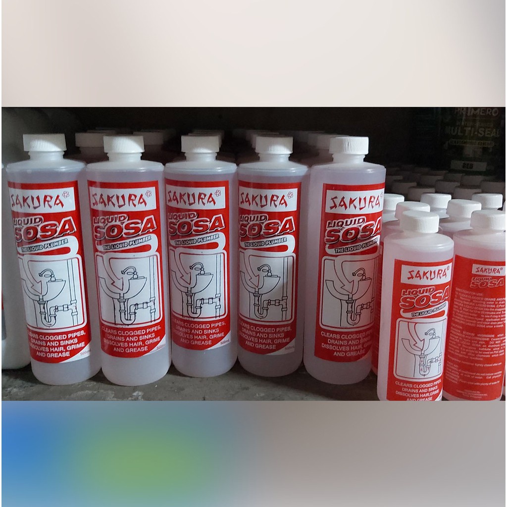 Sakura Liquid Sosa for Clogged drain , pipes, sinks 250ml 500ml1