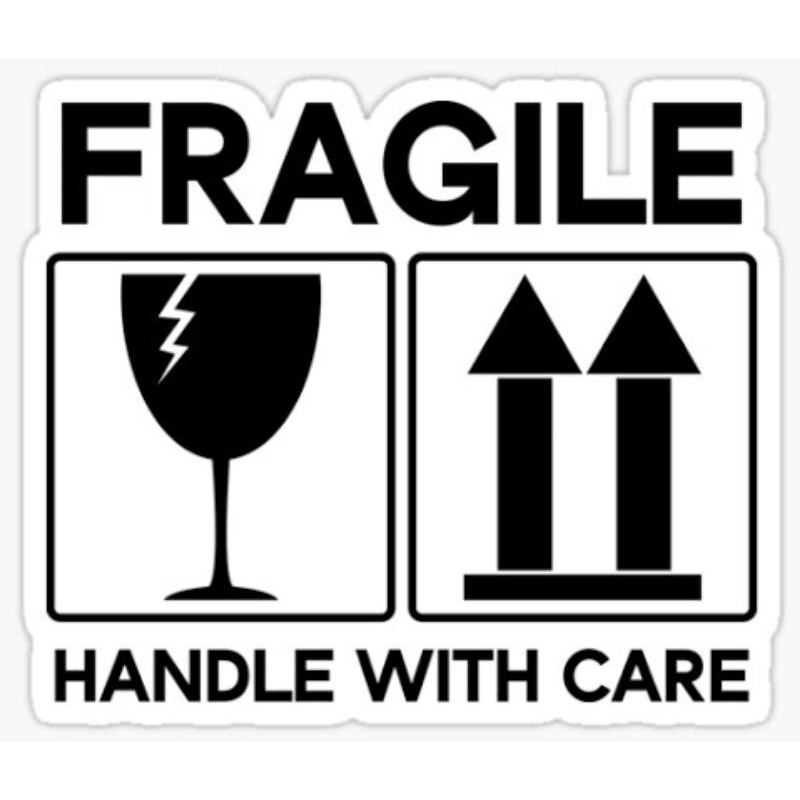 Fragile sticker black and white 4x3inches Shopee Philippines
