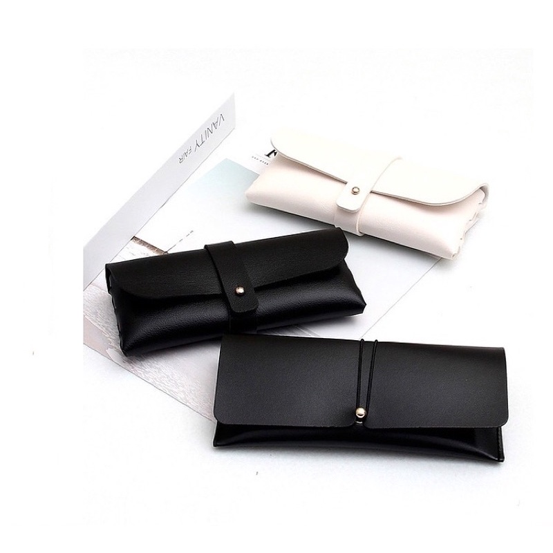 Soft Faux Leather Eyeglasses case wallet type eyeglass holder non