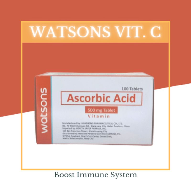 Watsons Ascorbic Acid 500mg 100 Tablets Shopee Philippines