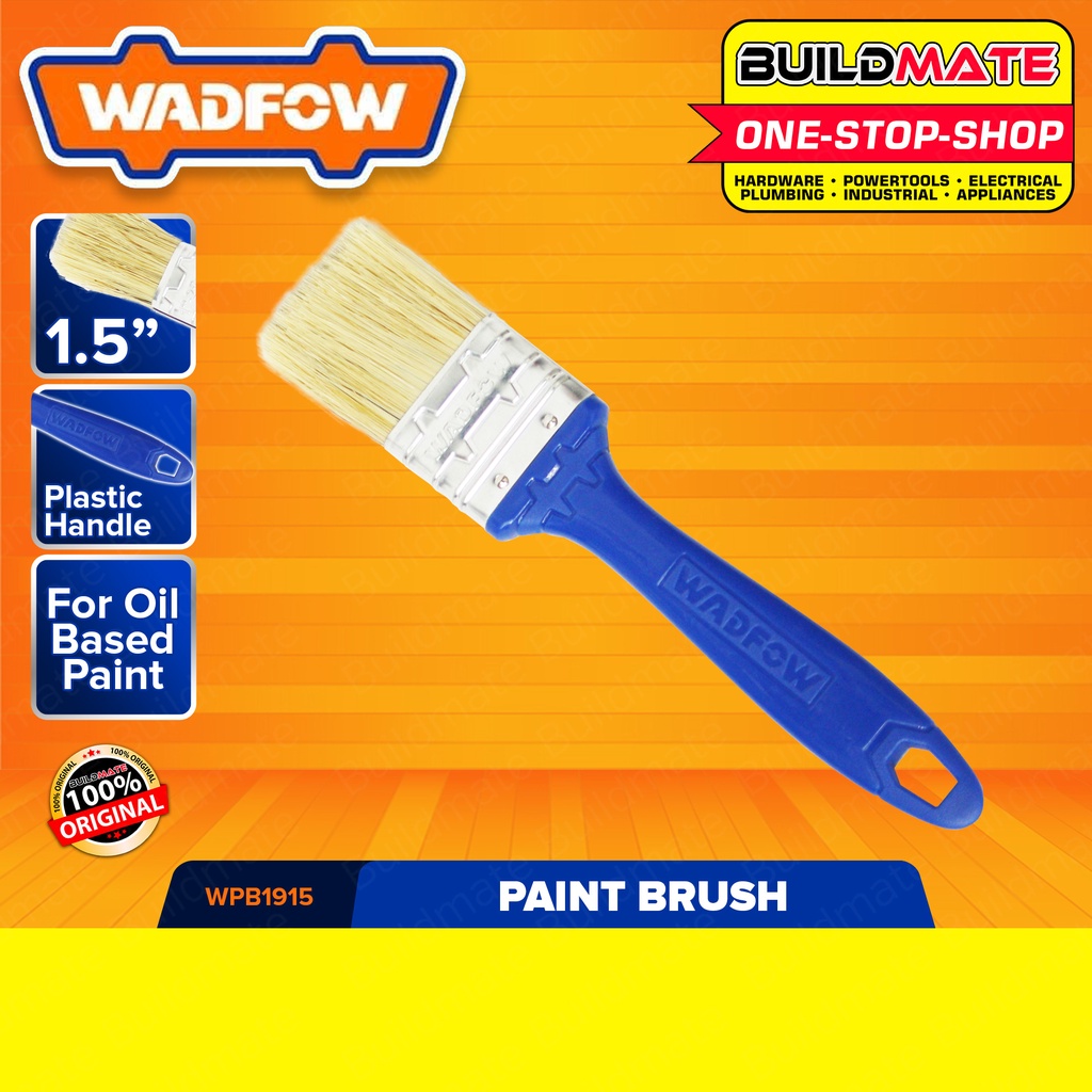 WADFOW Paint Brush For OilBased Paint 1" 1.5" & 2" Inch Plastic Handle