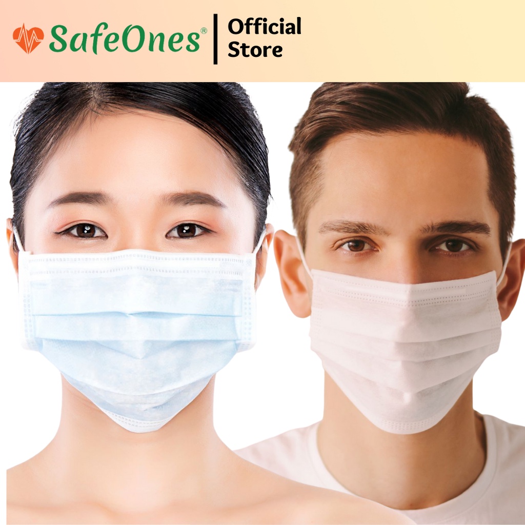 SafeOnes Medical 3ply Protective Face Mask PH FDA Approved Box 50s