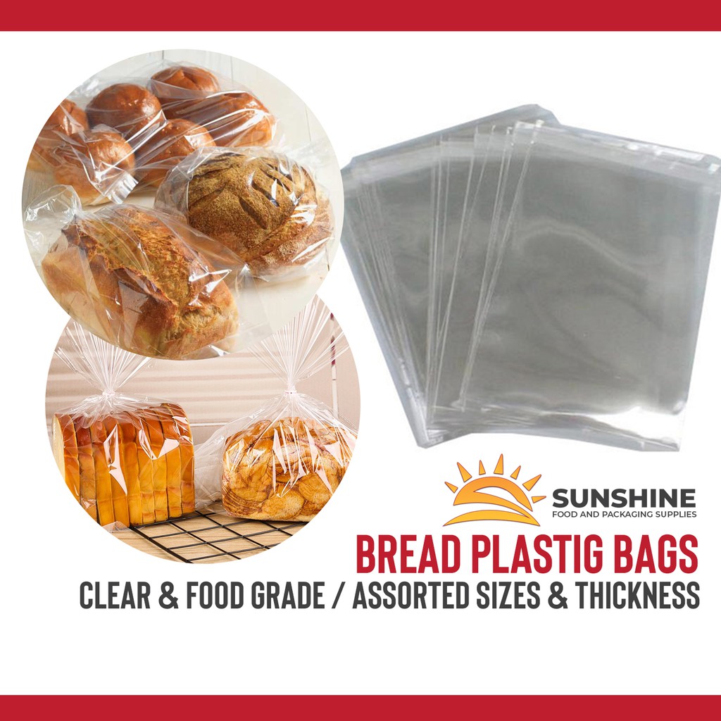 100pcs BREAD PLASTIC BAGS Clear Food Grade Shopee Philippines