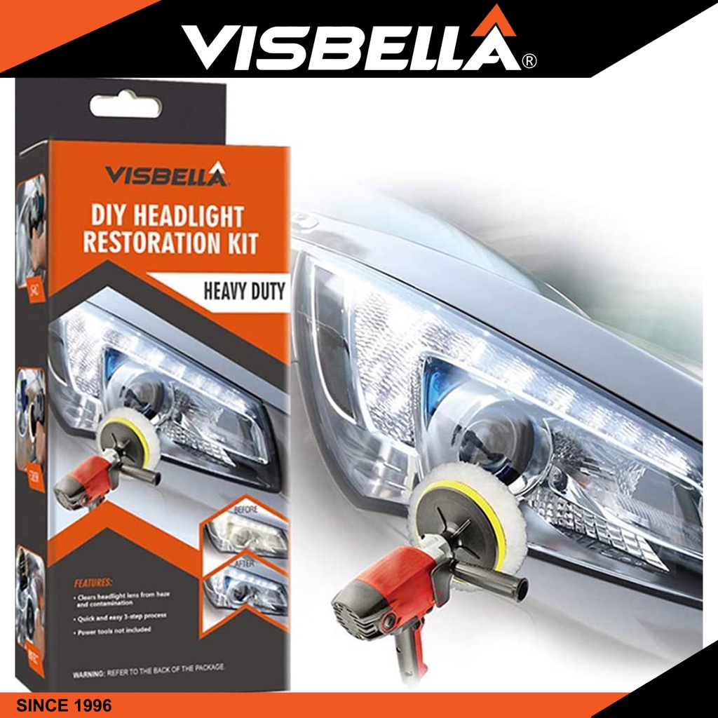 Visbella DIY Headlight Restoration Kit Machine Polish (AUTOMATIC) Quick