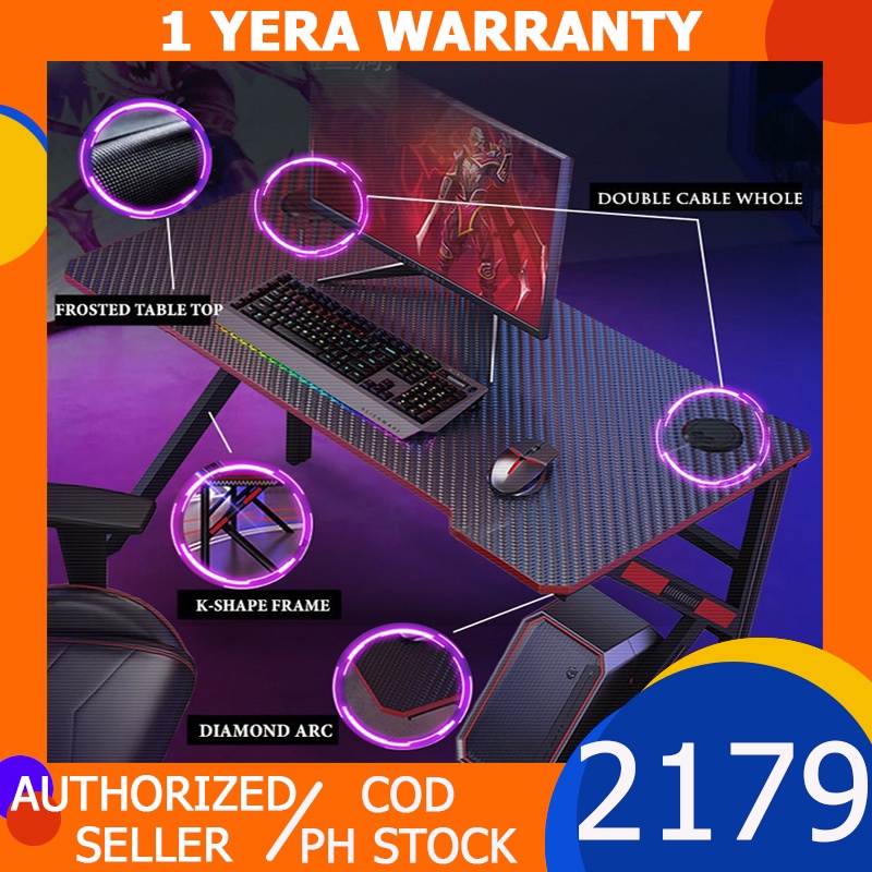 Gaming Table Chair RGB Desktop Computer Desk Carbon Matt Brazing 100