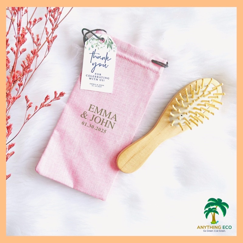 Personalized Wooden Hairbrush (Bridesmaid Gift / Wedding / Debut