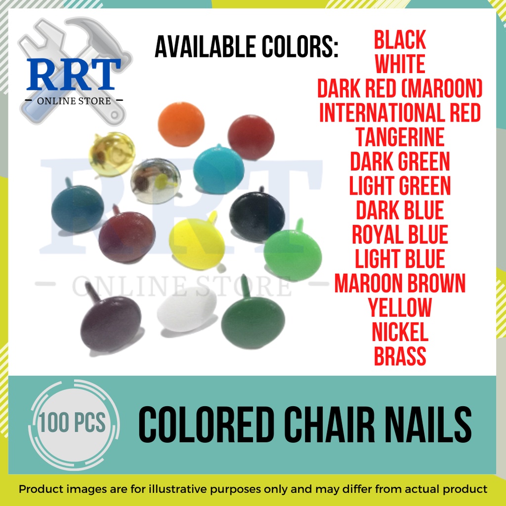 100 Pcs/ Colored Chair Nails (Tacks) Shopee Philippines