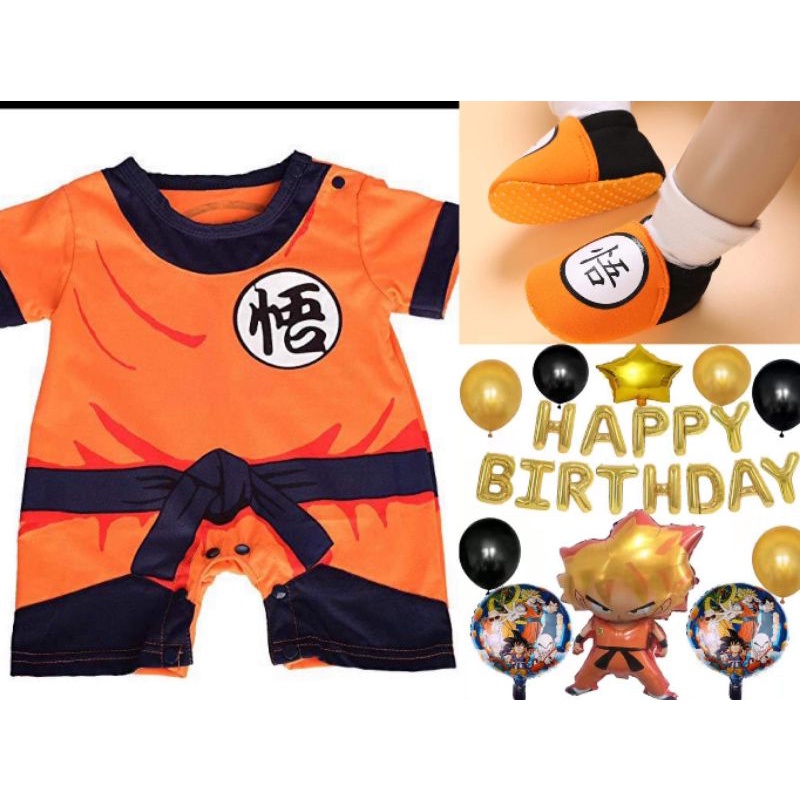goku/dragon ball Z baby costume over all set, new born to 3yrs old