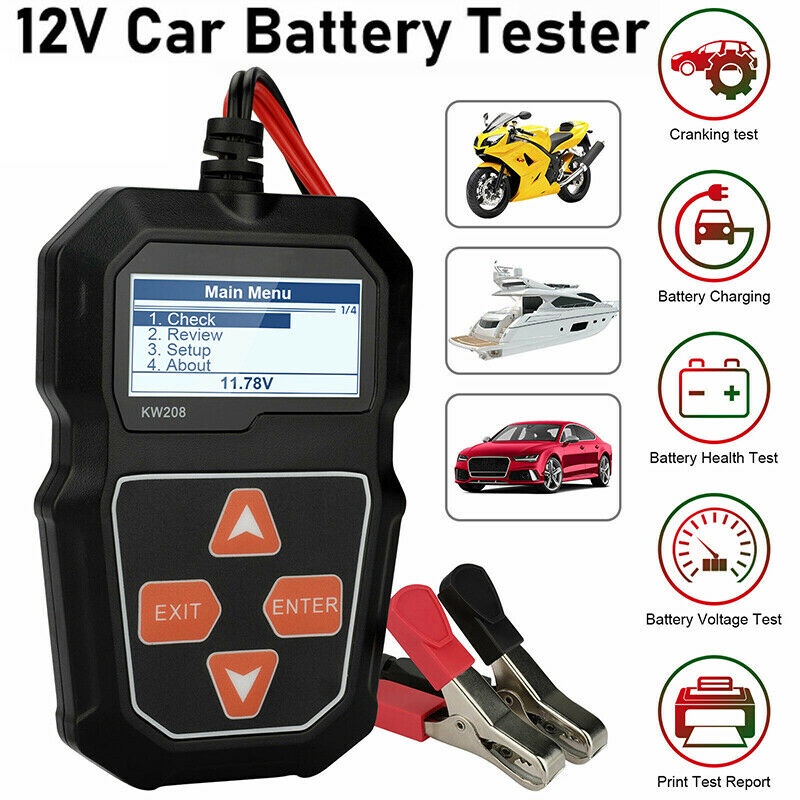 KONNWEI KW208 12V Car Battery Load Tester Professional Automotive