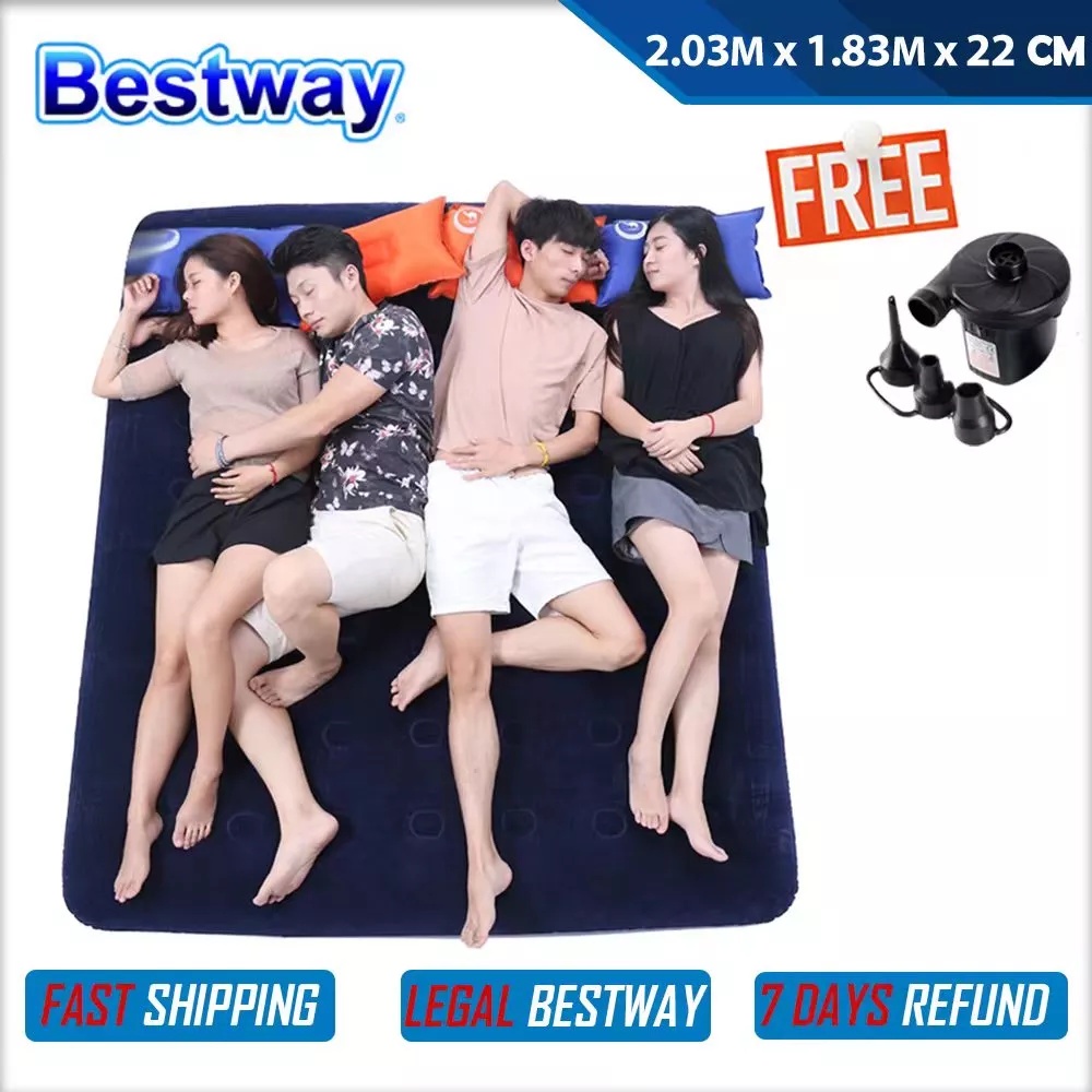 Bestway 67004 King Size Inflatable Airbed Air Mattress Travel Bed