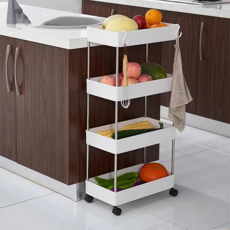 4Tier Kitchen Storage Rack Shelf Removable Kitchen Organizer Rolling