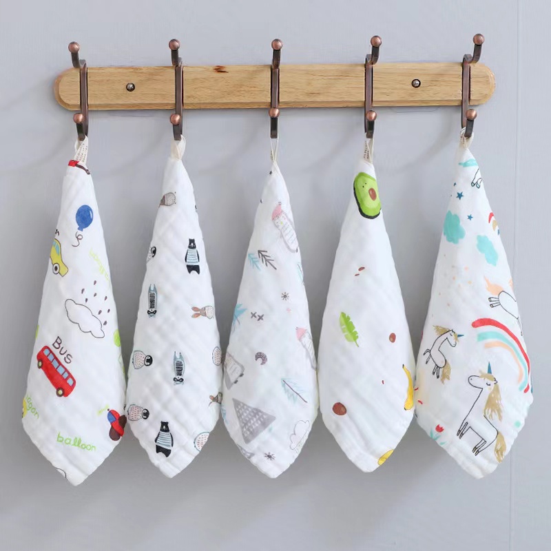 5pc Set 100 Six Layer Cotton Soft Muslin Wash Burping Cloth Towel