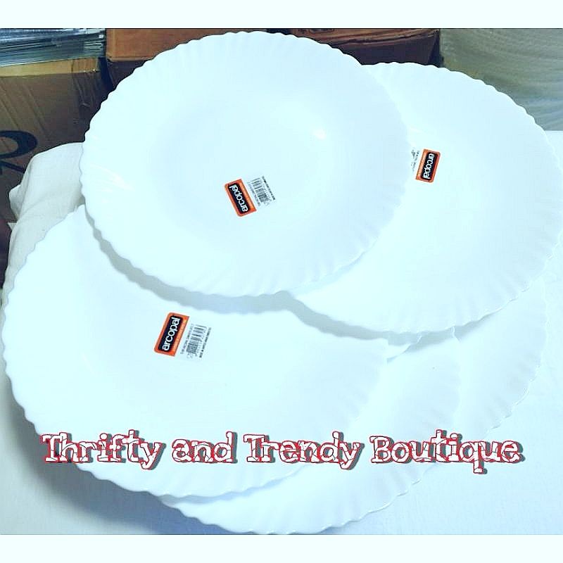 Onhand Arcopal Large White 6pcs Opal dinner plates Microwavable