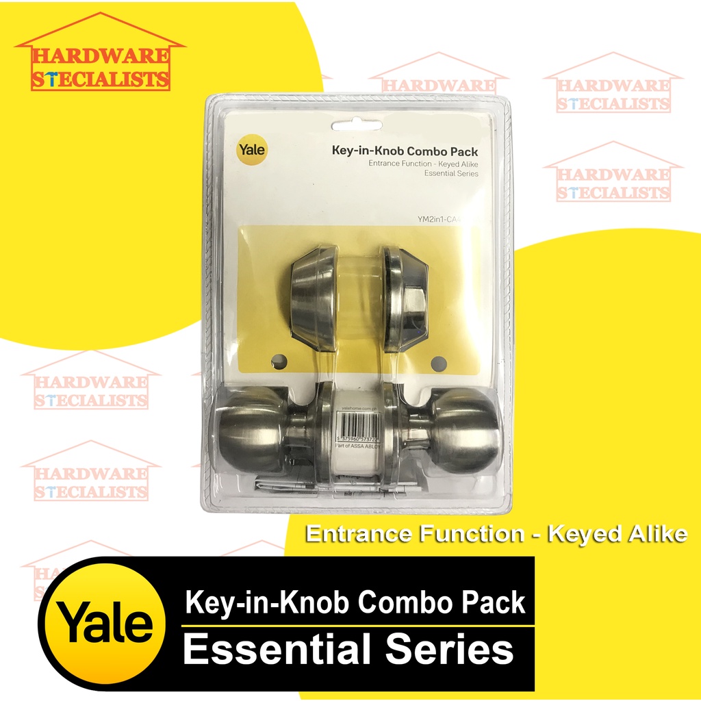 Yale KeyinKnob Combo Pack Entrance Function Keyed Alike Essential