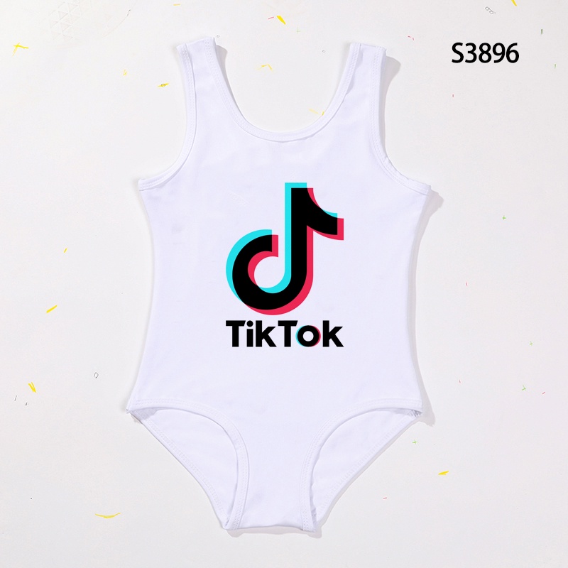 Girls' Swimsuit TIK TOK Onepiece Triangular Swimsuit 17 Years Old