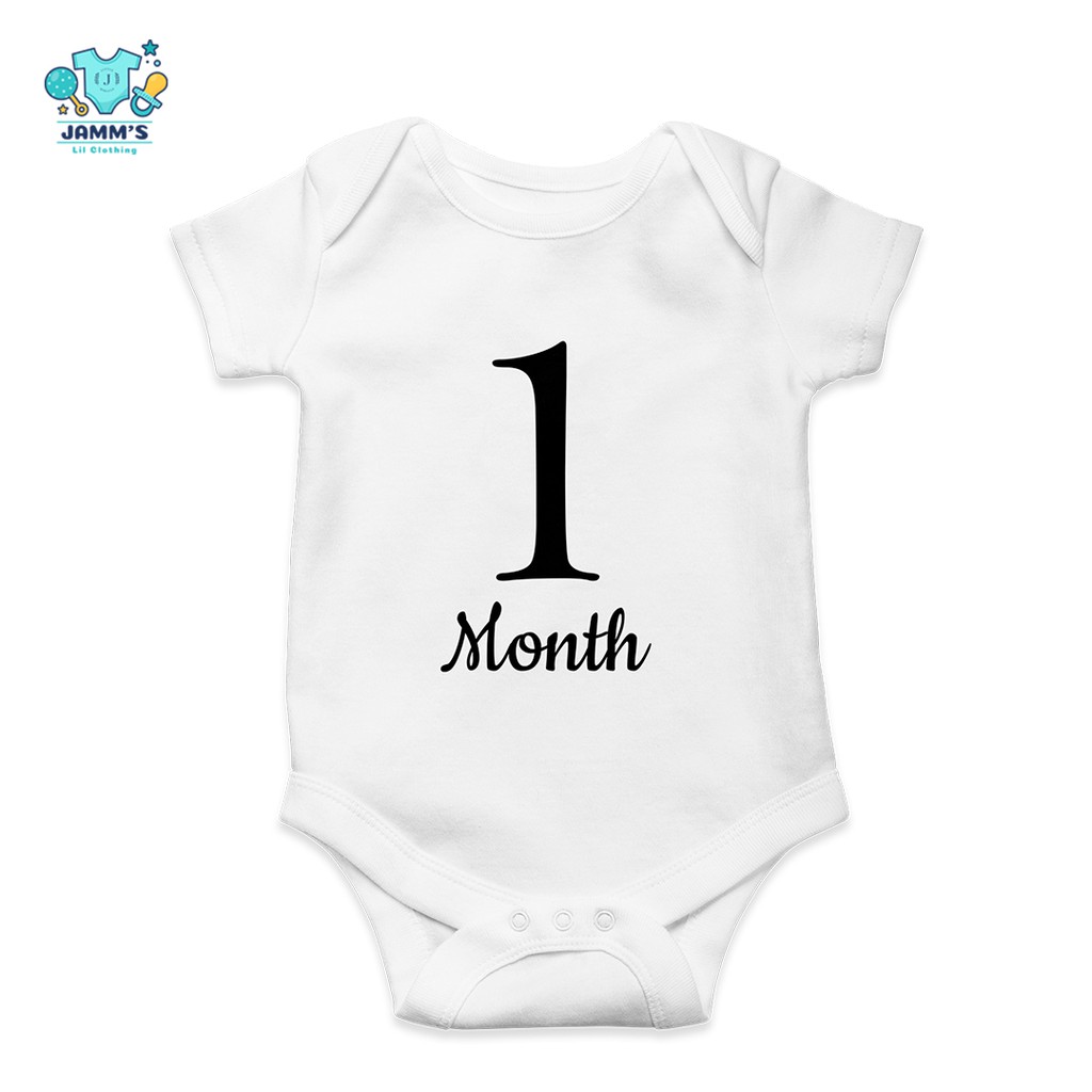 One Month Old 1 Month Baby clothes onesies monthly milestone for boy