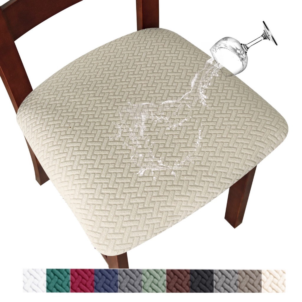 Chair Seat Cover Removable Waterproof Jacquard Dining Chair Covers with