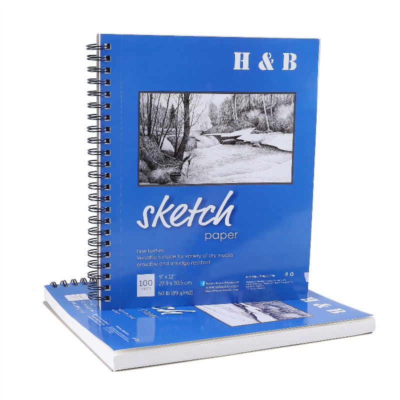 Spiral Sketchbook Large Size A4 22.9x30.5cm Blank pages Notebook for