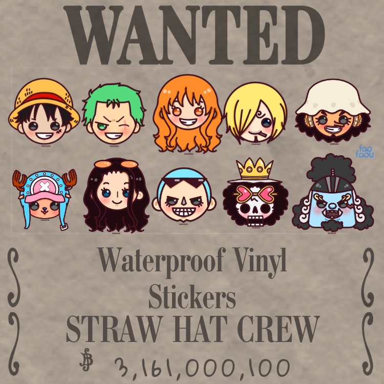 [STICKERS] ONE PIECE STRAW HAT PIRATES CHIBI STICKERS Shopee Philippines