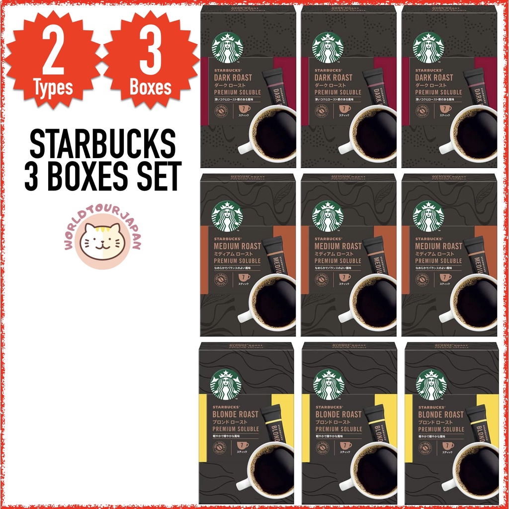 [ Instant Coffee ] NESTLE STARBUCKS Premium Soluble Coffee 3 Boxes Set / 2 flavors / Sugar Free