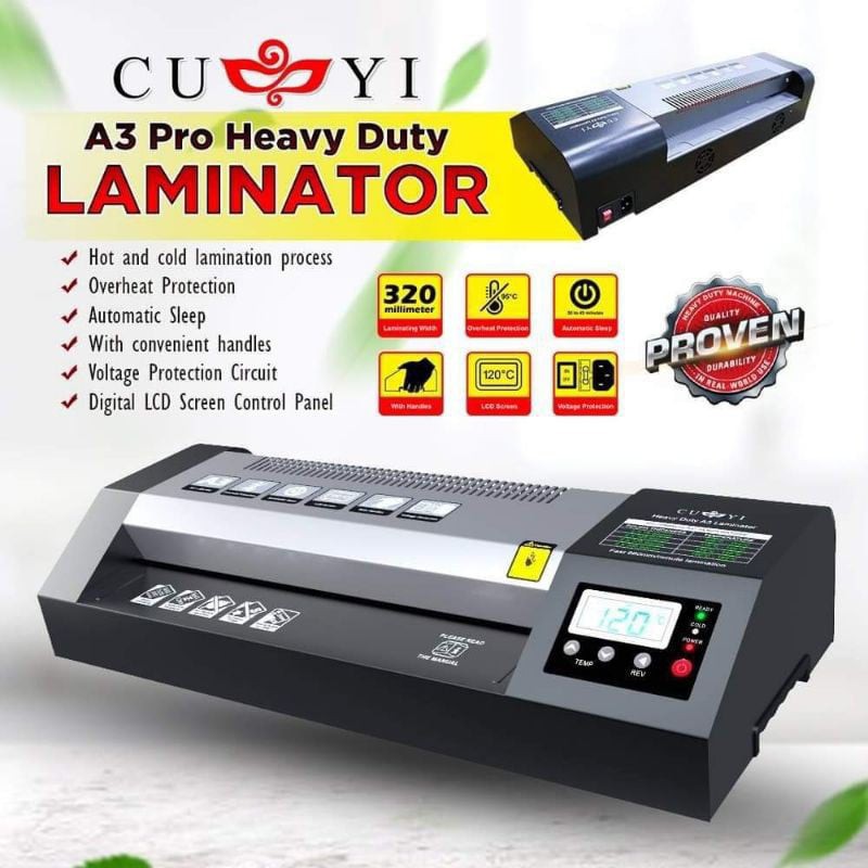 CUYI HEAVY DUTY LAMINATOR A3 (Cuyi_Quaff) Shopee Philippines