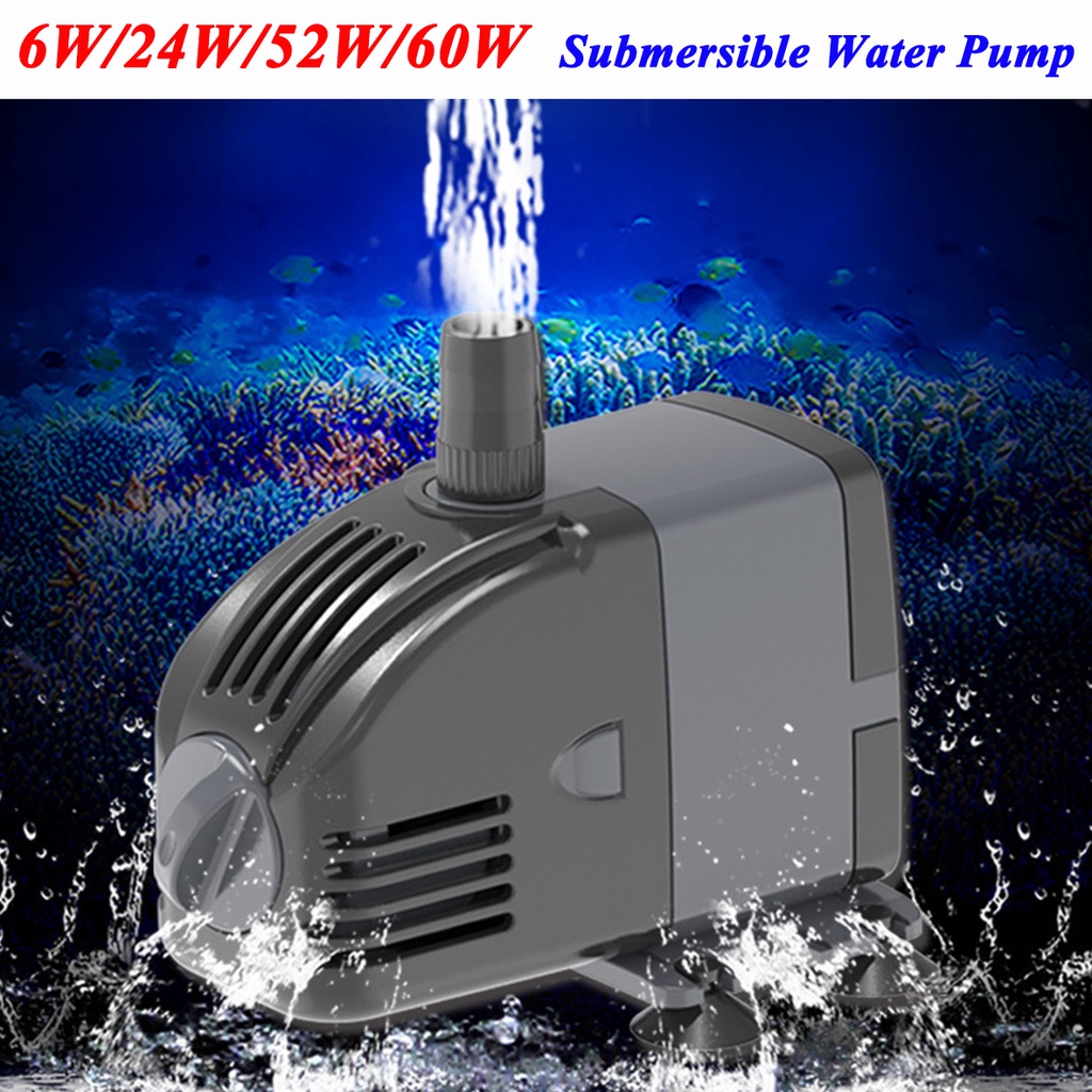 6W 24W 52W 60W Submersible Aquarium Water Pump Fish Tank Powerhead