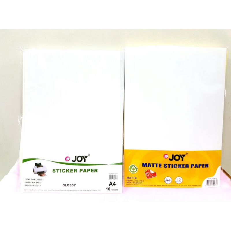 Sticker Paper Glossy/Matte (10pcs/pack) Shopee Philippines