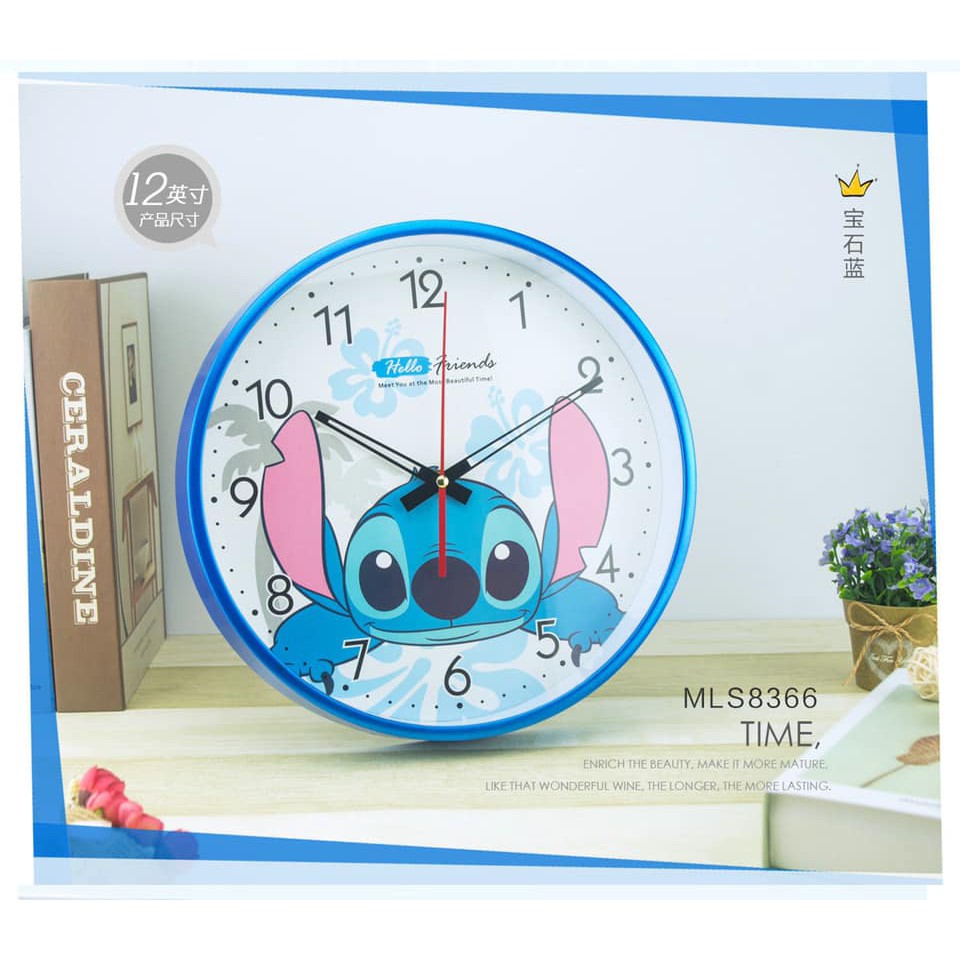 Stitch Wall Clock Cartoon Blue New Design Shopee Philippines