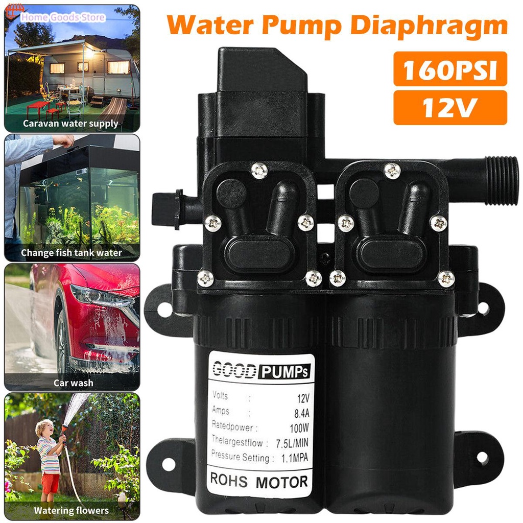 Water Pump Diaphragm 160PSI 12V DC Water High Pressure Diaphragm Water