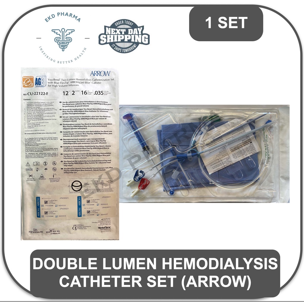 Double Lumen Hemodialysis IJ Catheter Set ARROW/SHUNMEI/MEDX Fr.11.5 x