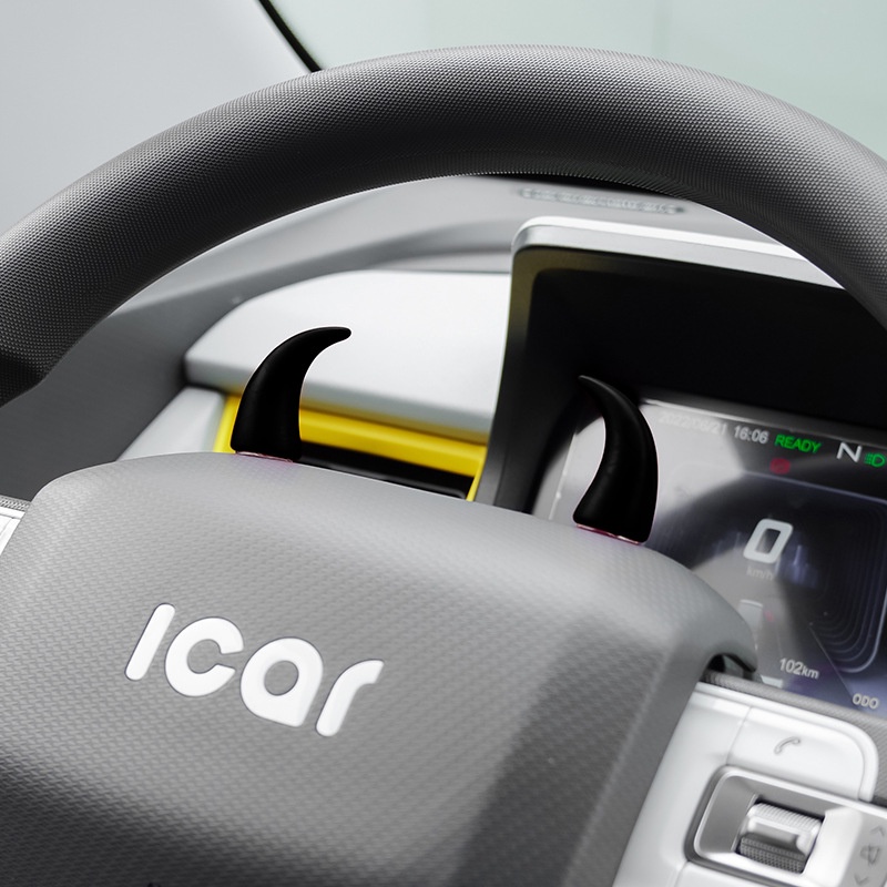 2 Pieces Devil Horn Car Decoration Fun Sticker Universal Interior