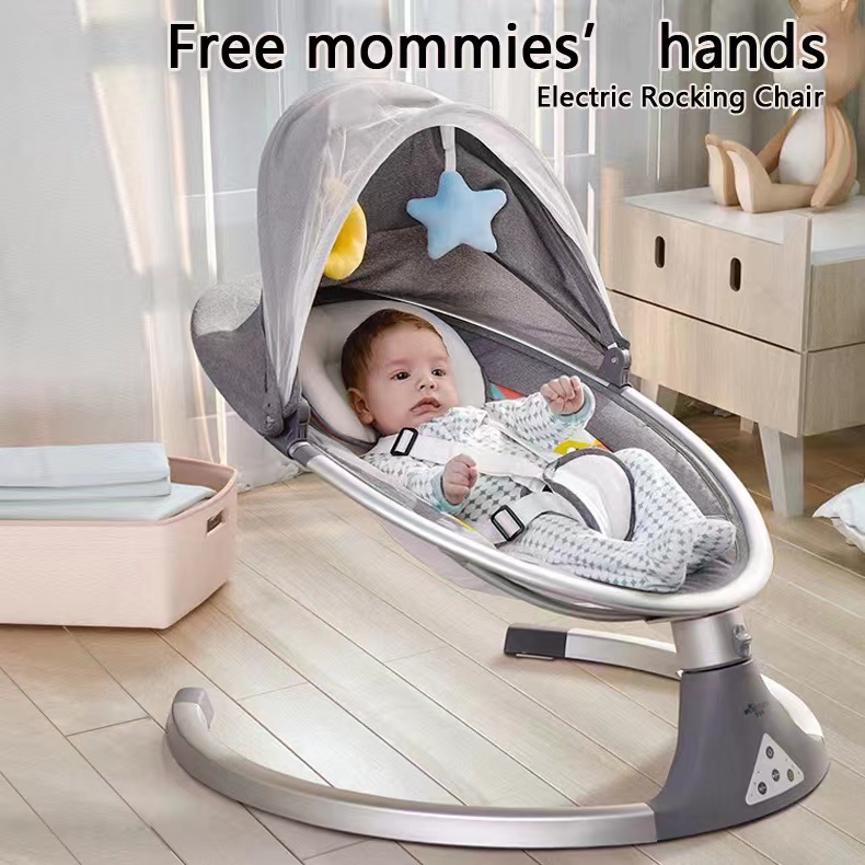 Baby Infant to Toddlers LED and Button Swing Electric Rocking Chair