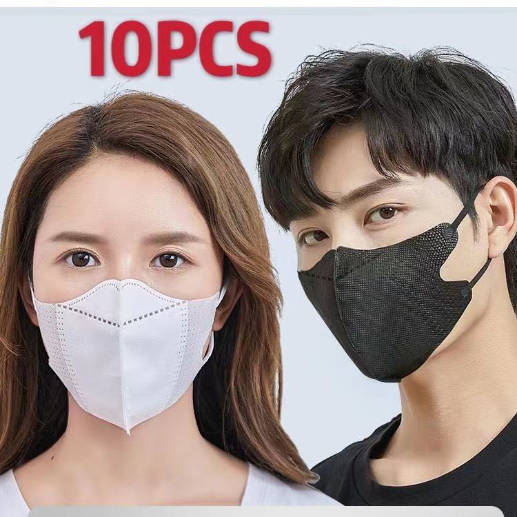 SNJ 10PCS KF94 Korean Face Mask Nonwoven Protection Filter 3D Mask