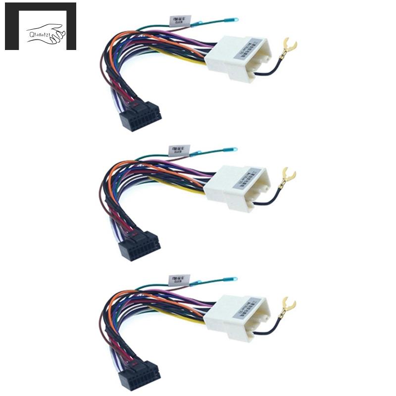 3Pc Car Stereo Radio 16PIN Adaptor Wiring Harness for Mitsubishi Lancer