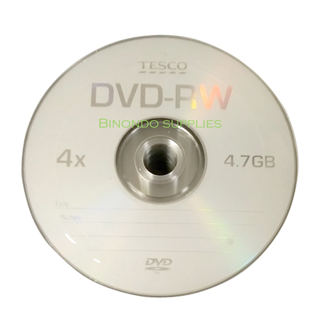 Tesco DVDRW DVD+RW 4.7GB 4x Blank DVD CD Rewritable 50 pieces Shopee