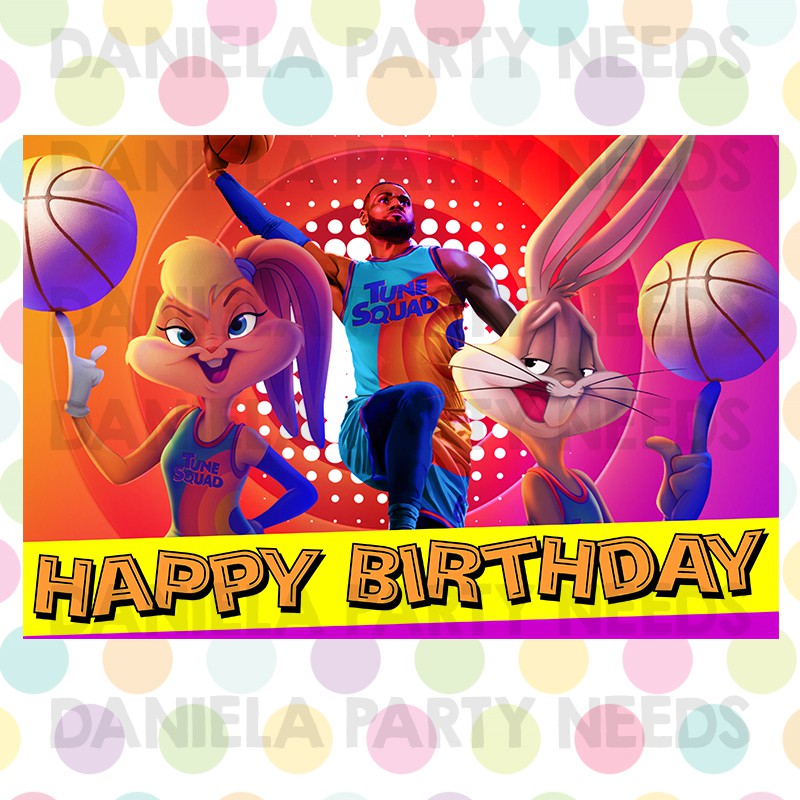 New! Space Jam 2 Birthday Party theme banner poster tarpaulin Shopee