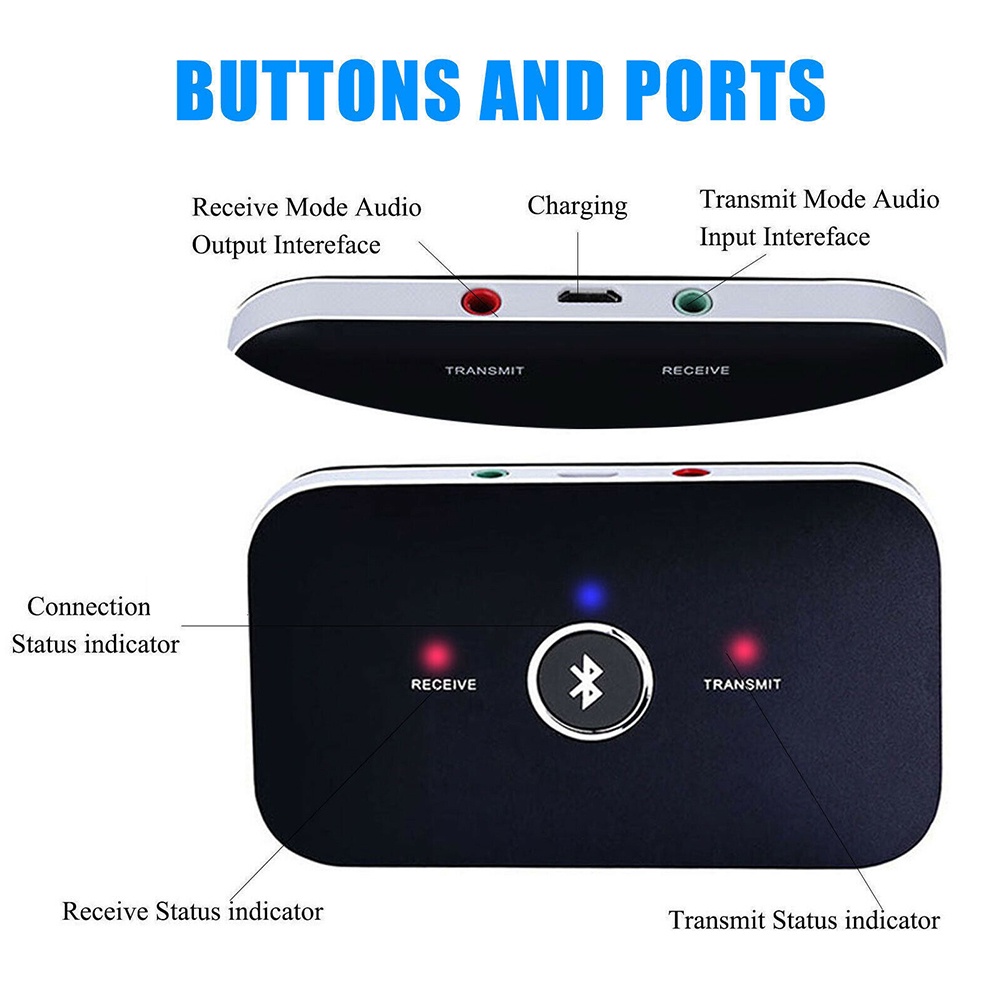 Bluetooth 5.0 Audio Transmitter Receiver 3.5mm AUX Jack RCA USB Dongle