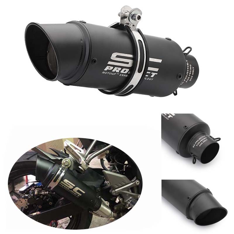 Universal 3851mm Inlet Motorcycle Exhaust Muffler Pipe Canister Pipe