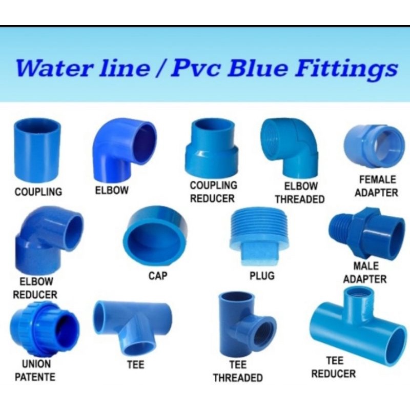 Water Line PVC Blue Pipe Fittings (1/2,3/4",1") Shopee Philippines