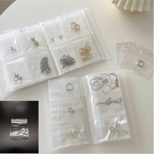 Clear Plastic Bag Book For Storing Jewelry Samples (Free 50 Small Bags